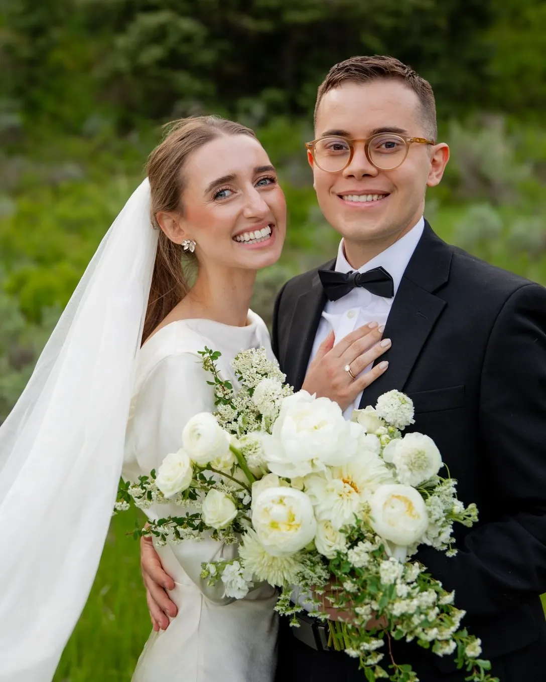 A couple on their wedding day